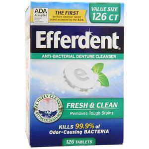 Efferdent Anti-Bacterial Denture Cleanser Fresh & Clean 126 tabs