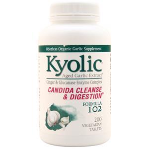 Kyolic Aged Garlic Extract Formula Candida Cleanse and Digestion #102  200 tabs
