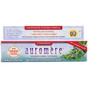 Auromere Ayurvedic Herbal Toothpaste Spicy Cinnamon 3.57 oz