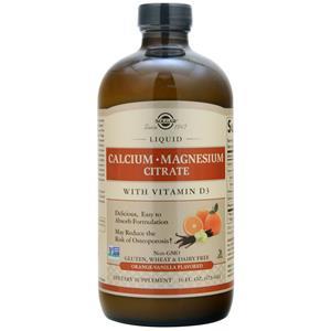 Solgar Calcium Magnesium Citrate with Vitamin D3 Liquid Orange-Vanilla 16 fl.oz