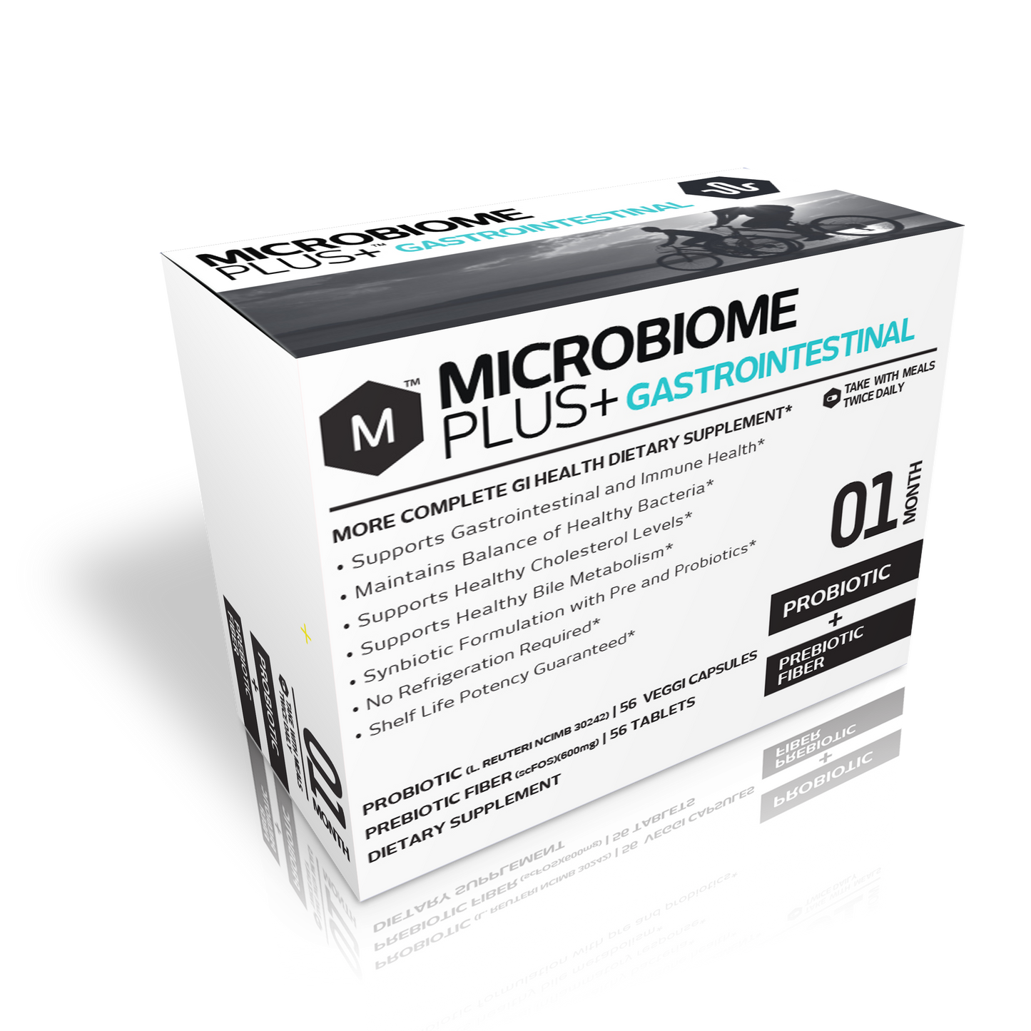 Microbiome Plus+ Gastrointestinal Combo Probioitic L. Reuteri NCIMB 30242 & Prebiotic scFOS Fiber
