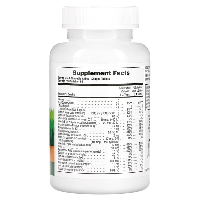 Nature's Plus Animal Parade Children's Chewable Multi-Vitamin Assorted Flavors 180 tabs