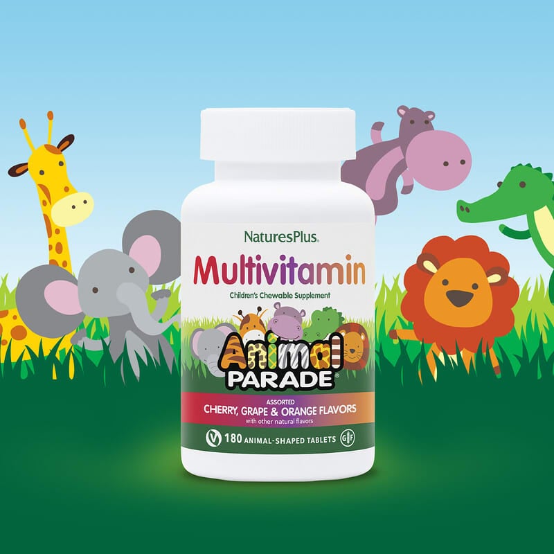 Nature's Plus Animal Parade Children's Chewable Multi-Vitamin Assorted Flavors 180 tabs