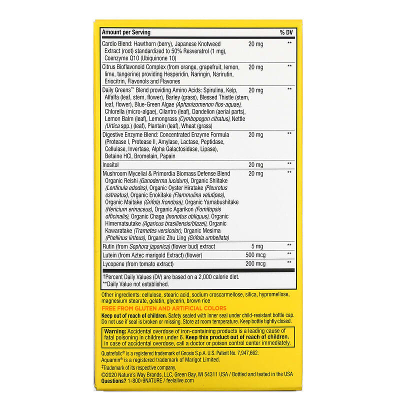 Nature's Way Alive! Once Daily Multi-Vitamin Ultra Potency  60 tabs