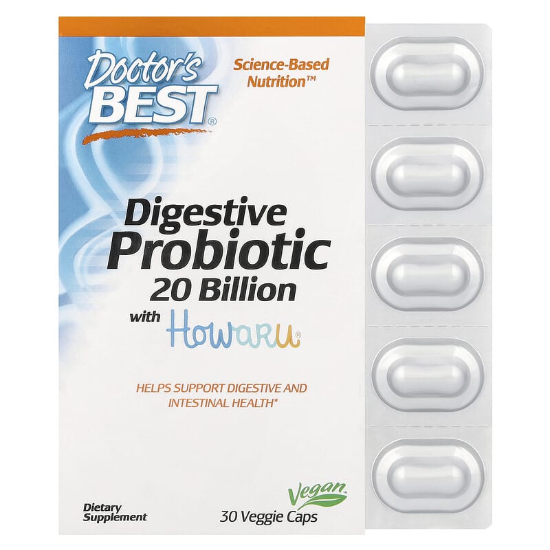 Doctor's Best Digestive Probiotic 20 Billion with HOWARU  30 vcaps