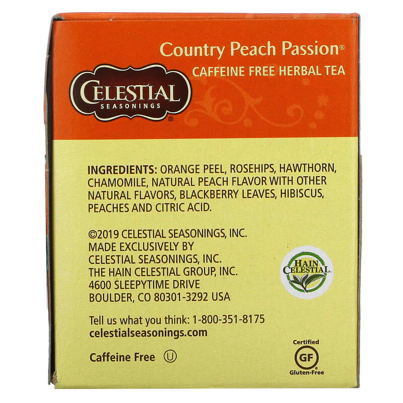 Celestial Seasonings Herbal Tea Country Peach Passion 20 pckts