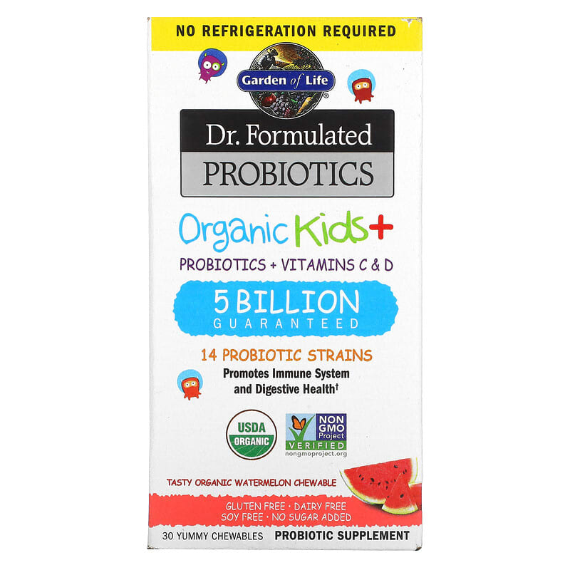 Garden Of Life Dr. Formulated Probiotics - Organic Kids + 5 Billion Watermelon 30 chews