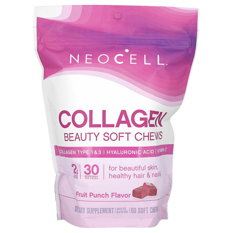 Neocell Beauty Bursts - Gourmet Collagen Soft Chews Super Fruit Punch 60 chews