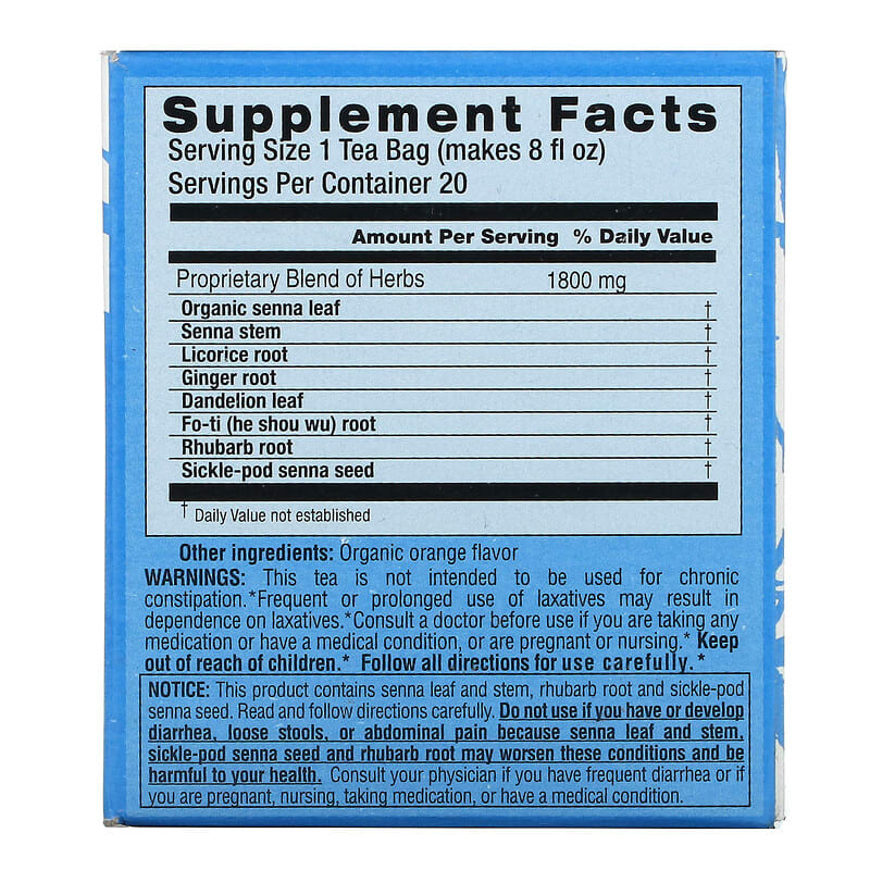 Triple Leaf Tea Herbal Laxative Herbal Tea  20 pckts