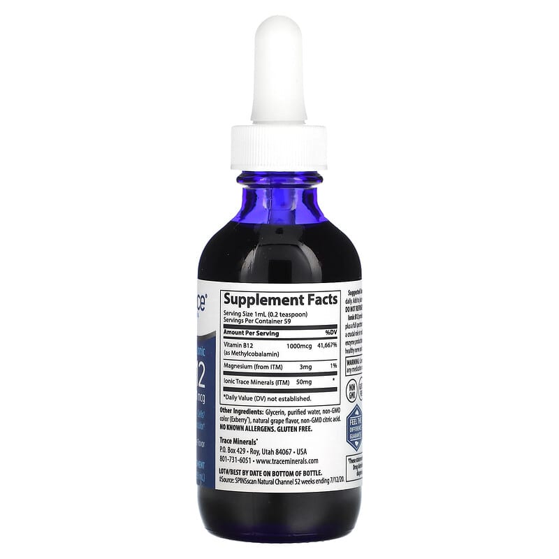 Trace Minerals Research Ionic B12 (1000mcg) Grape 2 fl.oz