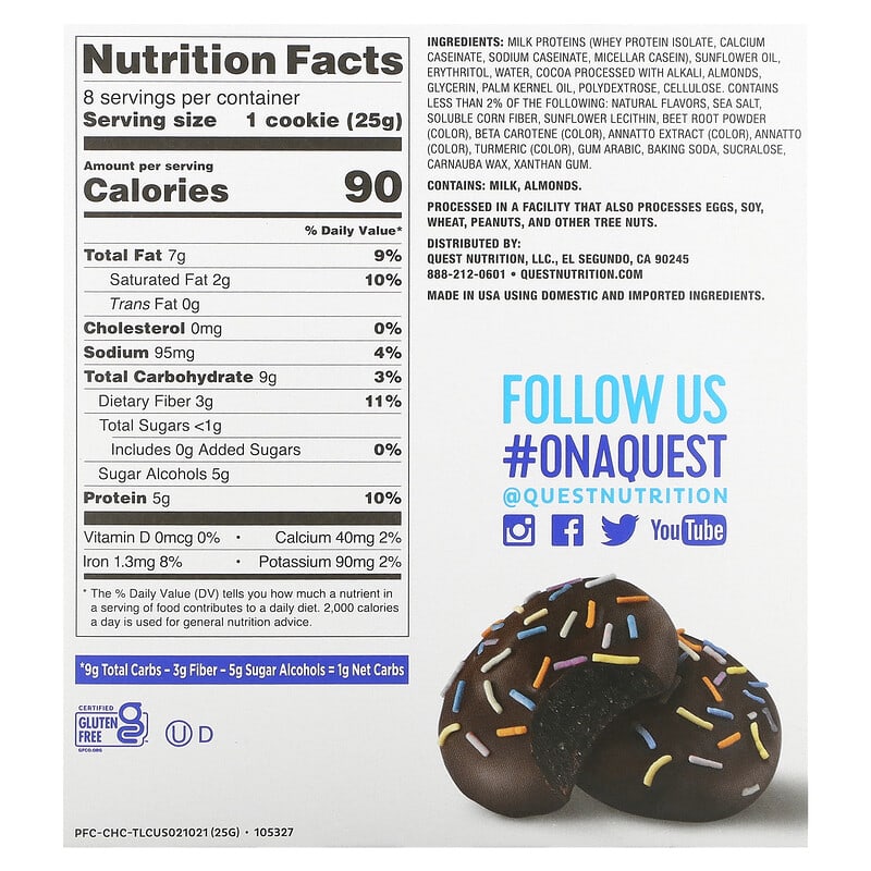 Quest Nutrition Frosted Cookies Chocolate Cake 8 count