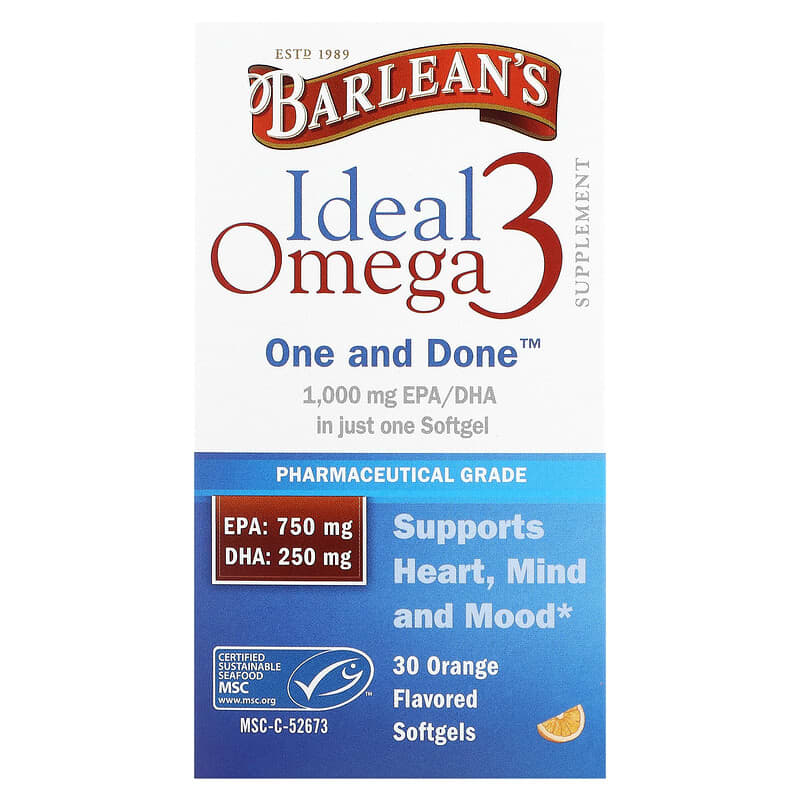 Barlean's Ideal Omega 3 Orange 30 sgels