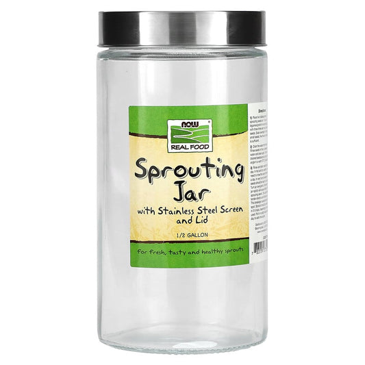 Now Sprouting Jar with Stainless Steel Screen and Lid  1 unit