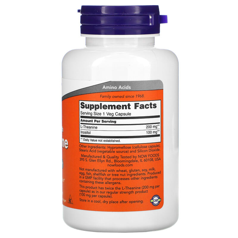 Now L-Theanine - Double Strength (200mg)  120 vcaps