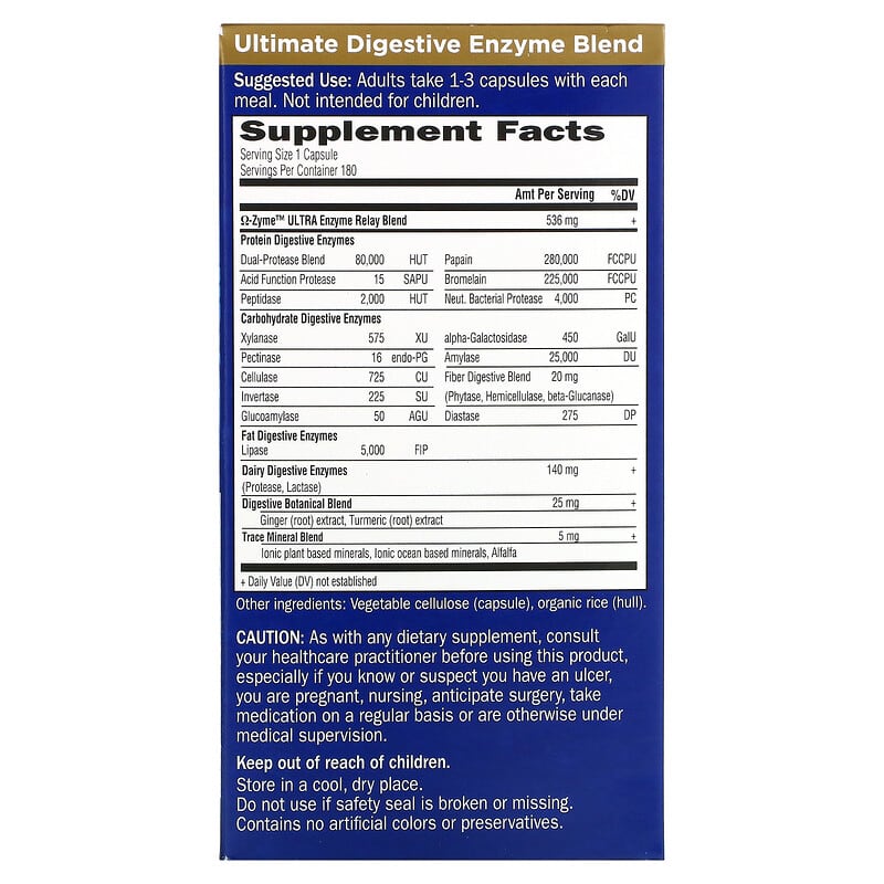 Garden Of Life Omega-Zyme Ultra - Ultimate Digestive Blend  180 vcaps