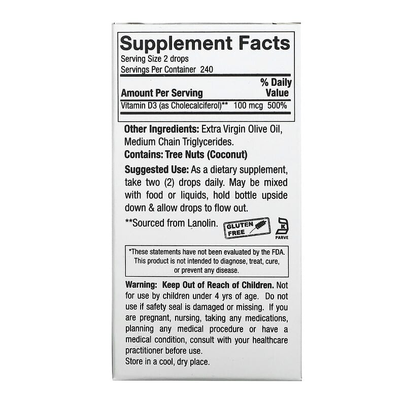 Nature's Answer Vitamin D-3 Drops  0.5 fl.oz
