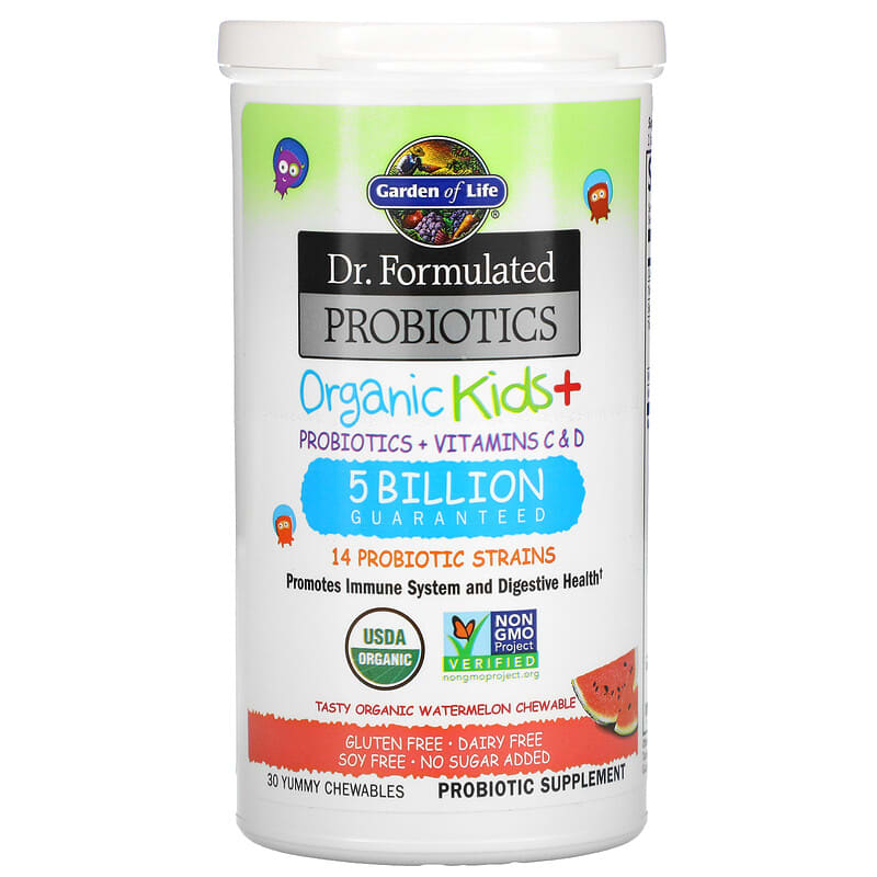 Garden Of Life Dr. Formulated Probiotics - Organic Kids + 5 Billion Watermelon 30 chews