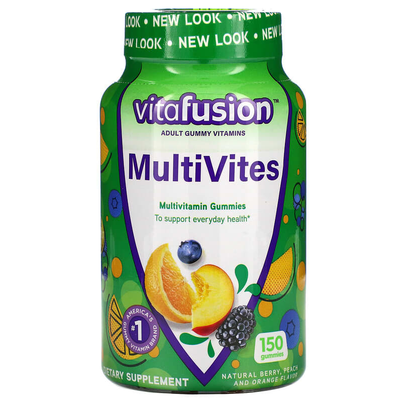 Vitafusion MultiVites Gummy Natural Berry, Peach & Orange 150 gummy