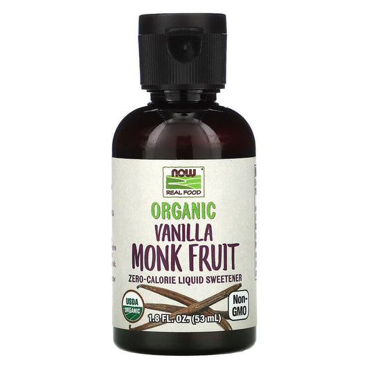 Now Organic Monk Fruit - Zero Calorie Liquid Sweetener Vanilla 1.8 fl.oz