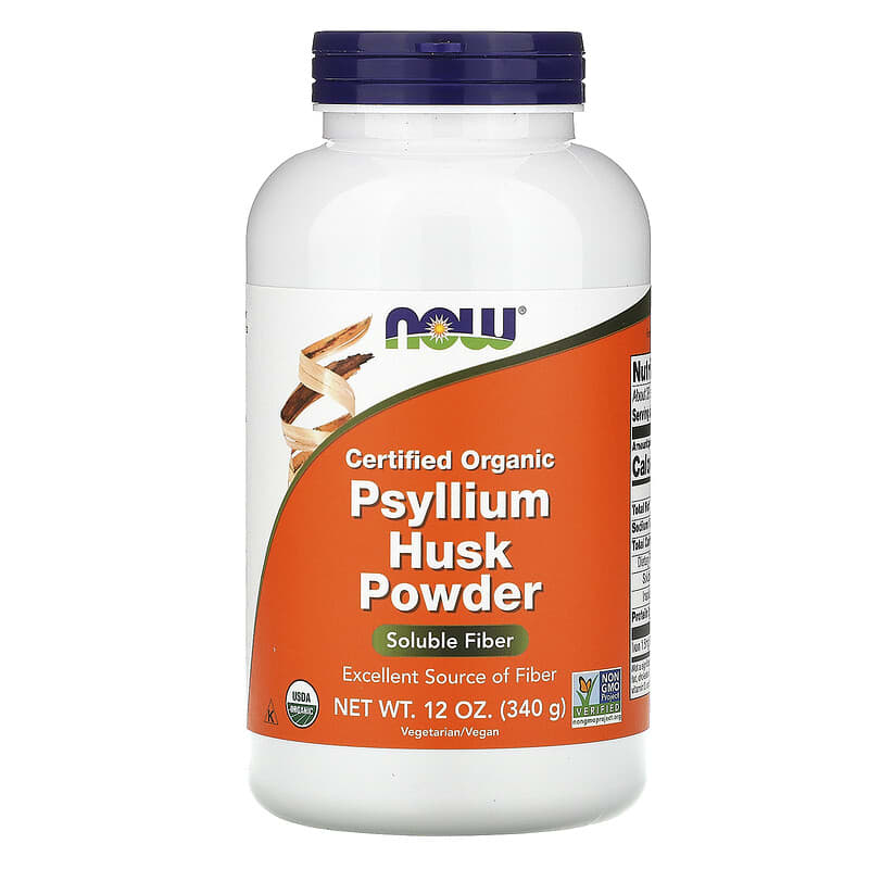 Now Psyllium Husk Powder - Certified Organic  12 oz
