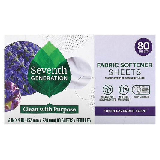 Seventh Generation Fabric Softener Sheets Fresh Lavender 80 count