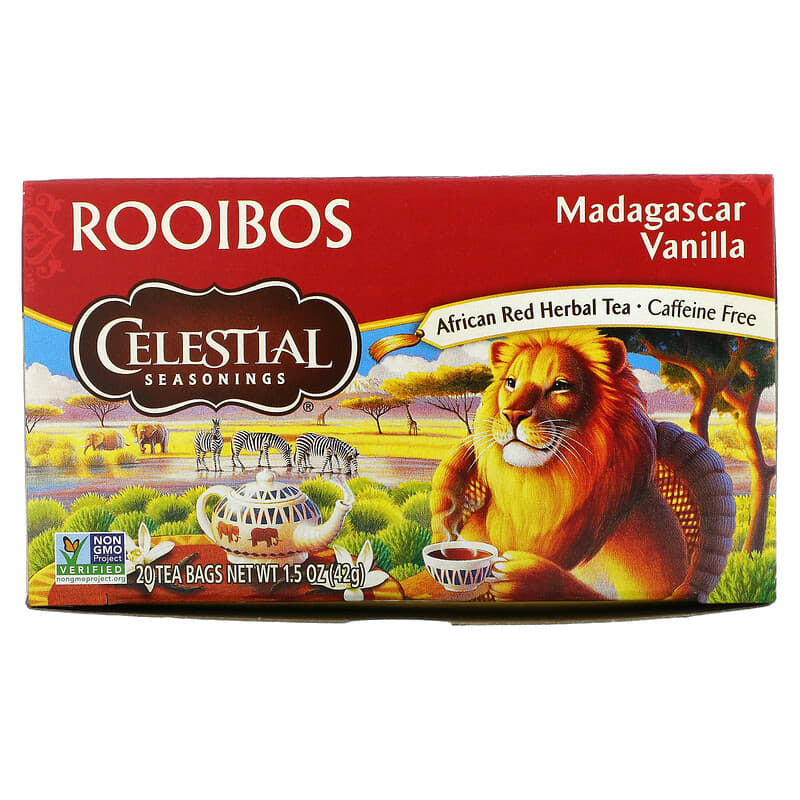Celestial Seasonings African Red Herbal Tea Rooibos - Madagascar Vanilla 20 pckts