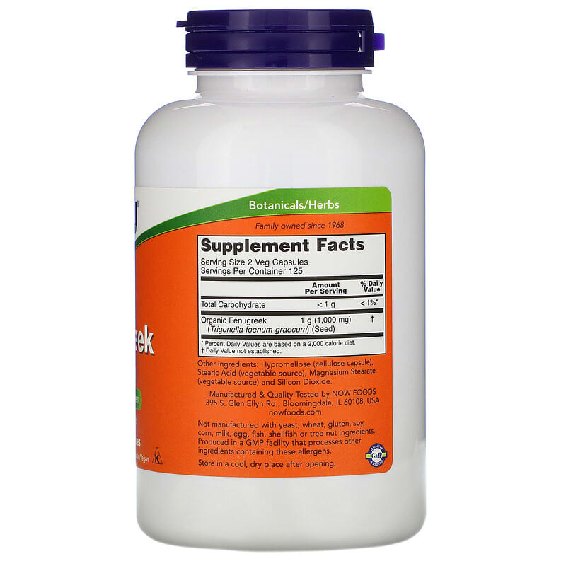 Now Fenugreek (500mg)  250 vcaps