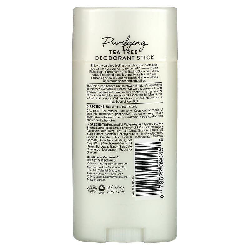 Jason Deodorant Stick Tea Tree 2.5 oz