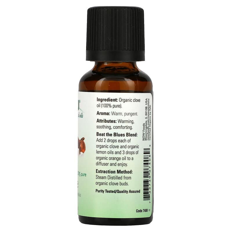 Now Certified Organic & 100% Pure Clove Oil  1 fl.oz
