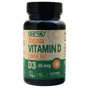Deva Nutrition Vegan Vitamin D3 (1000IU)  90 tabs
