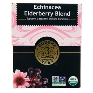 Buddha Teas Organic Herbal Tea Echinacea Elderberry Blend 18 pckts
