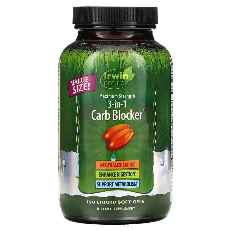 Irwin Naturals Maximum Strength 3-in-1 Carb Blocker  150 sgels