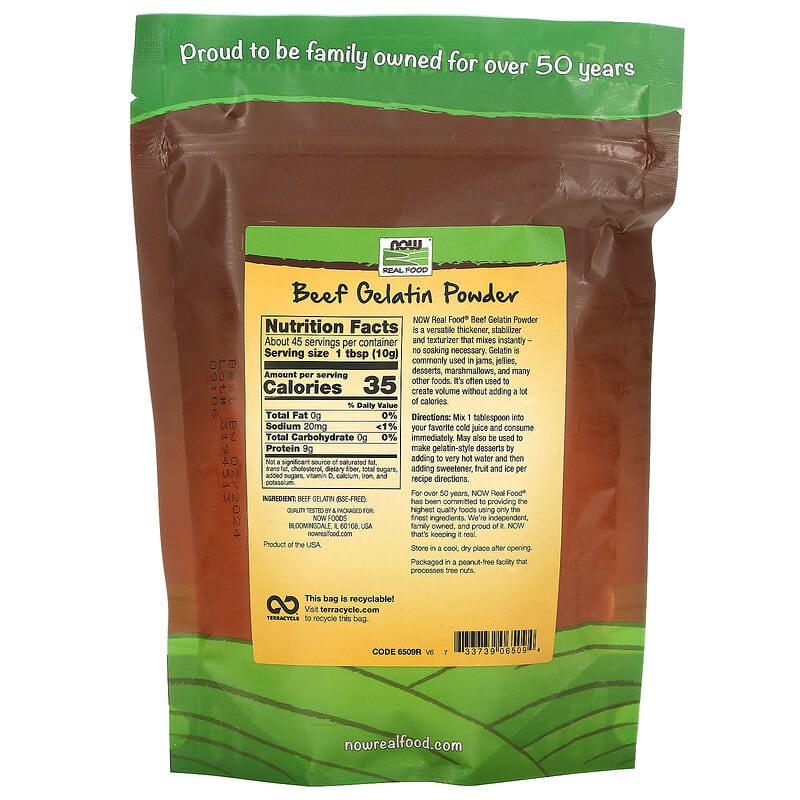 Now Beef Gelatin Powder  1 lbs