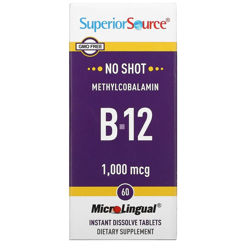 Superior Source MicroLingual No Shot Methylcobalamin B12 (1000mcg)  60 tabs