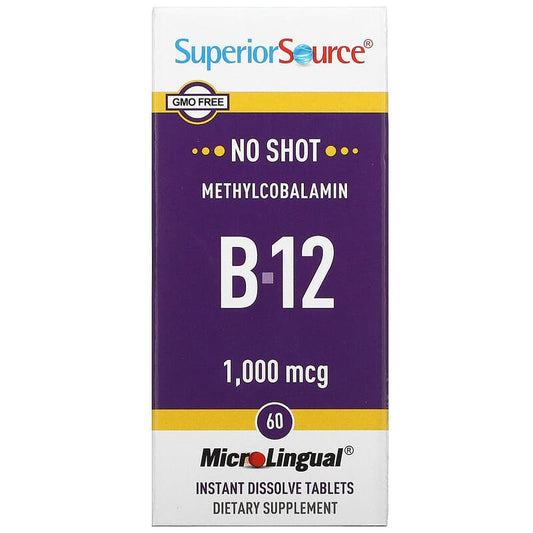 Superior Source MicroLingual No Shot Methylcobalamin B12 (1000mcg)  60 tabs