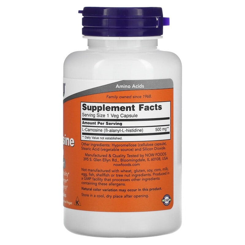 Now L-Carnosine (500mg)  100 vcaps