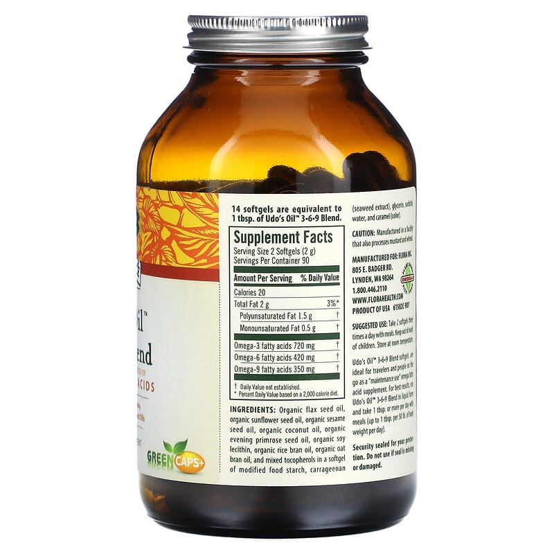 Flora Udo's Oil 3-6-9 Blend  180 sgels