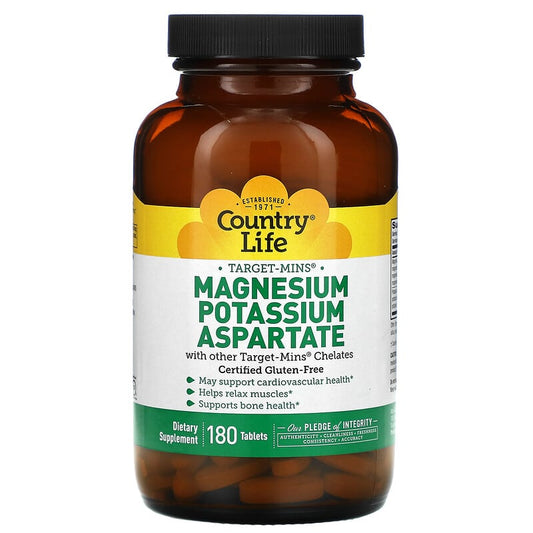 Country Life Target-Mins - Magnesium Potassium Aspartate  180 tabs
