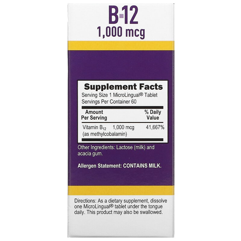 Superior Source MicroLingual No Shot Methylcobalamin B12 (1000mcg)  60 tabs