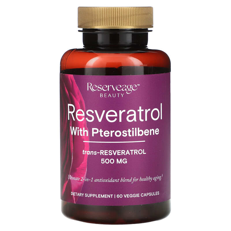 Reserveage Organics The World's Finest Resveratrol with Pterostilbene (500mg)  60 vcaps