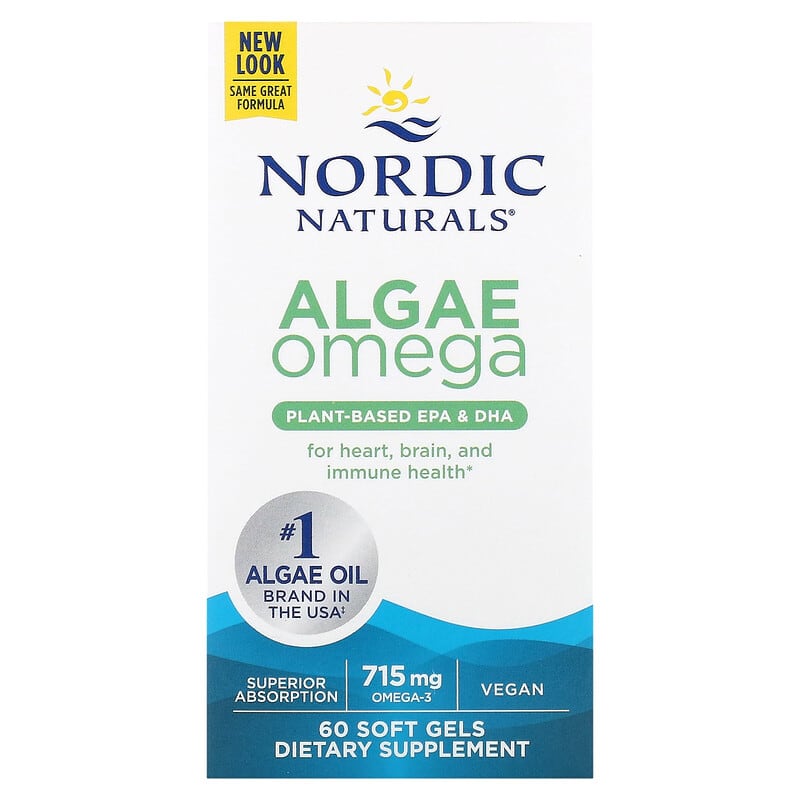 Nordic Naturals Algae Omega Plant-Based EPA & DHA  60 sgels