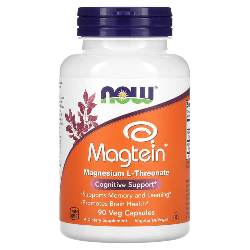 Now Magtein (Magnesium L-Threonate)  90 vcaps