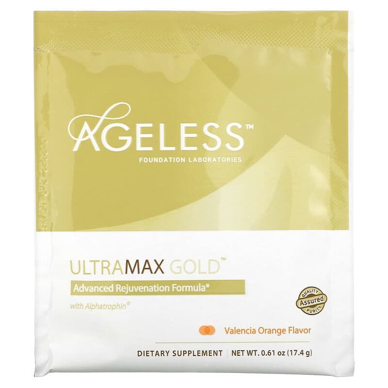 Ageless Foundation Laboratories UltraMax Gold Powder Valencia Orange 22 pckts