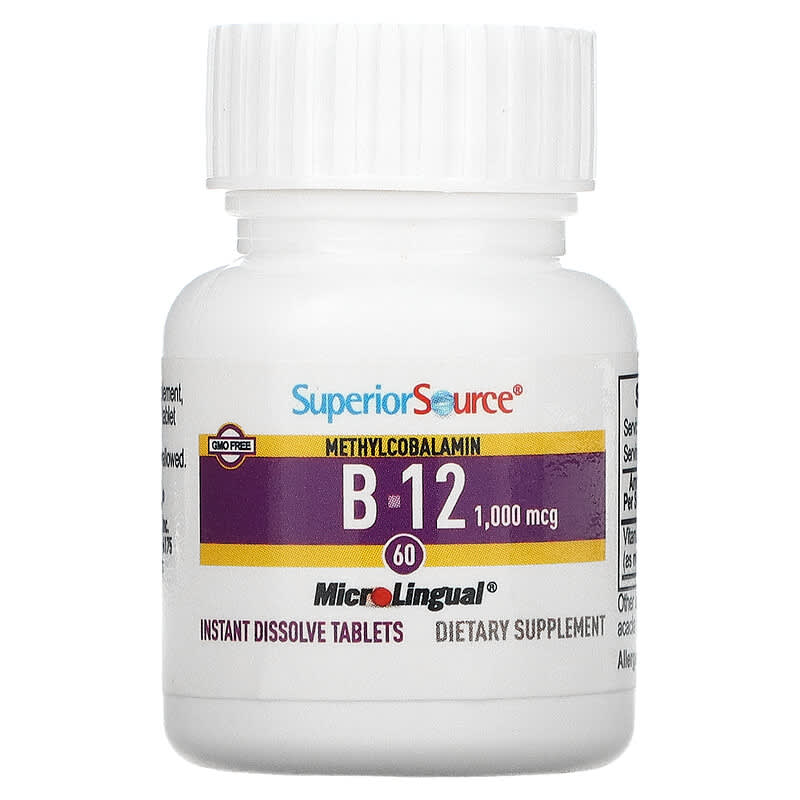 Superior Source MicroLingual No Shot Methylcobalamin B12 (1000mcg)  60 tabs