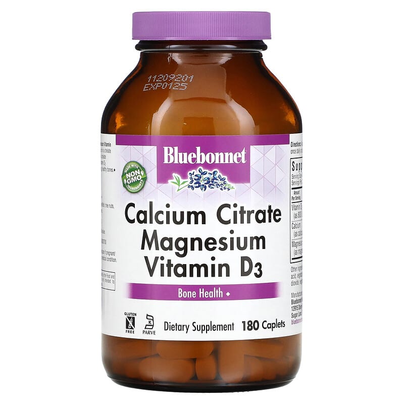 Bluebonnet Calcium Citrate Magnesium Vitamin D3  180 cplts