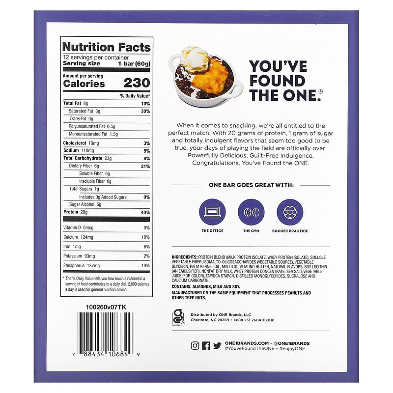 ONE Brands One Bar Blueberry Cobbler 12 bars