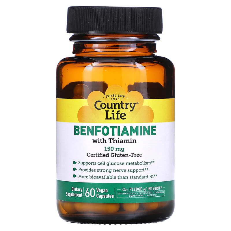 Country Life Benfotiamine with Coenzyme B1  60 vcaps
