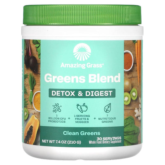 Amazing Grass Green Superfood Drink Powder Detox & Digest 7.4 oz