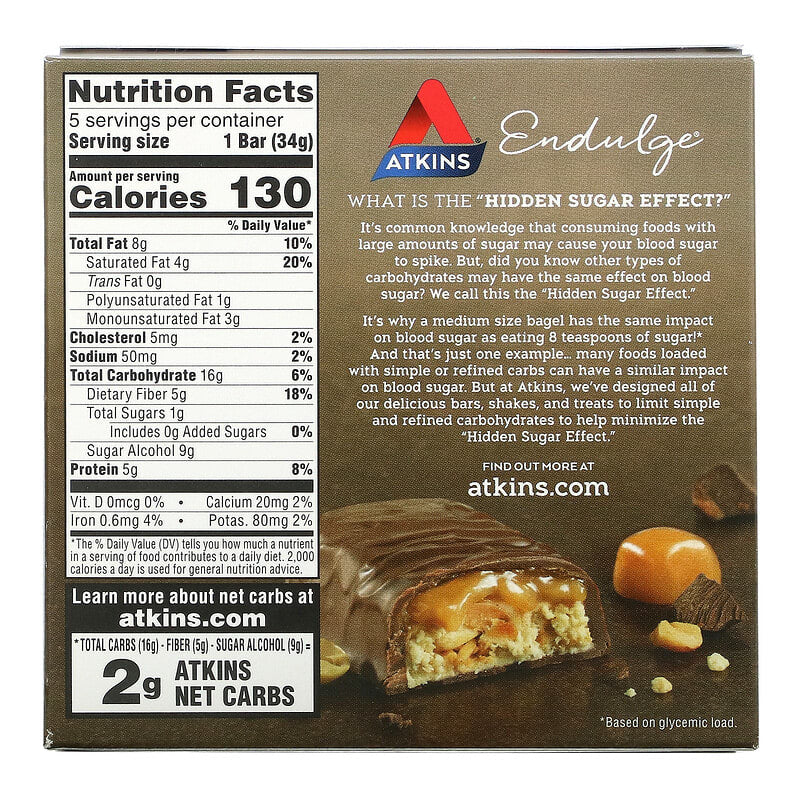 Atkins Endulge Bar Caramel Nut Chew 5 bars
