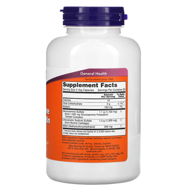 Now Glucosamine & Chondroitin plus MSM  180 vcaps